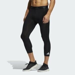 Adidas Youth Tech-Fit Training 3/4 Pants Black Yoga Tight-Pant Size M NWT